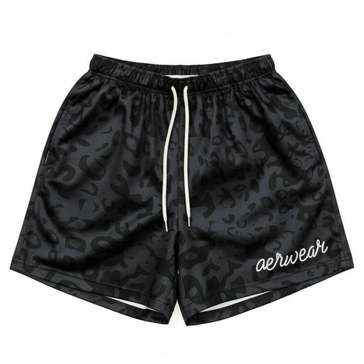 Black Cheetah Mesh Shorts