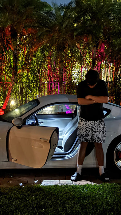 White Cheetah Shorts