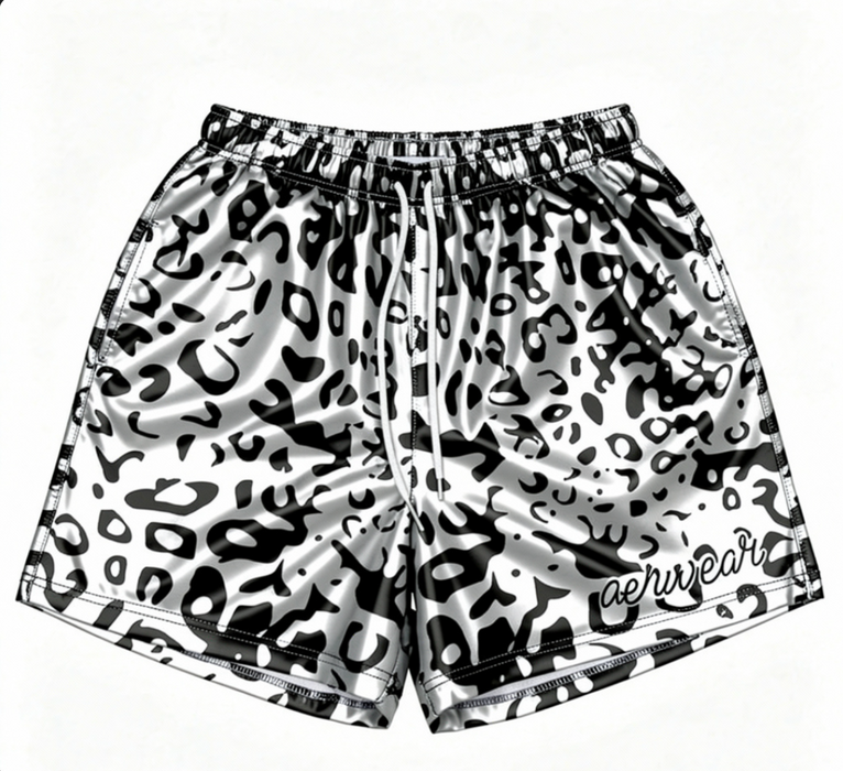 White Cheetah Shorts